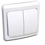 Выключатель двухклавишный ЭТЮД  BC10-002B- nav