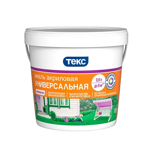 Эмаль Текс Универсал акриловая глянцевая 0.9 л- nav