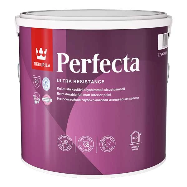 Краска водно-дисперсионная Tikkurila Perfecta моющаяся белая основа А 2,7 л- nav
