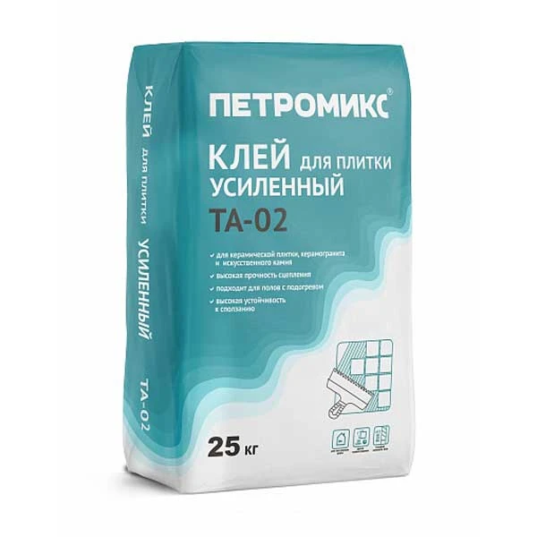Клей для плитки усиленный Петромикс TA-02 25 кг- nav