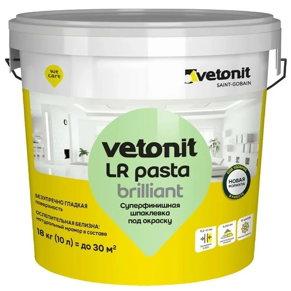 Шпатлевка финишная Vetonit ЛР Паста Бриллиант 18 кг- nav
